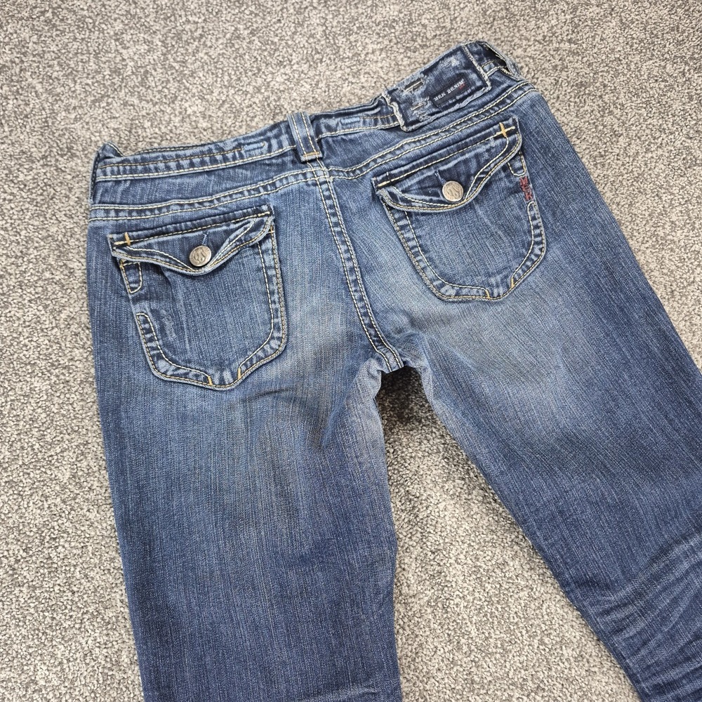 MEK Denim Jeans Womens 30x32 Low‎ Rise Avondale Boot Cut Flap Pockets Blue